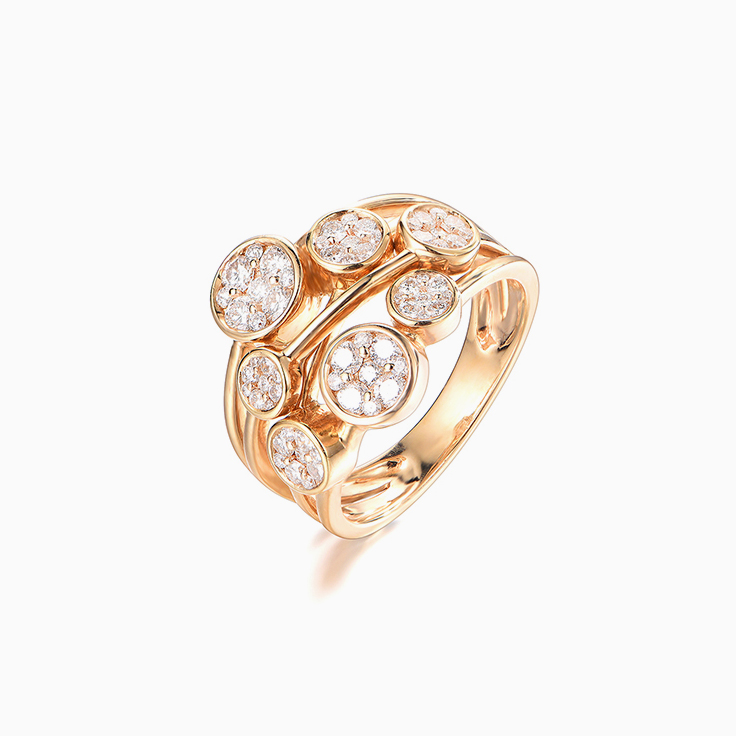 Three Band Cluster ring