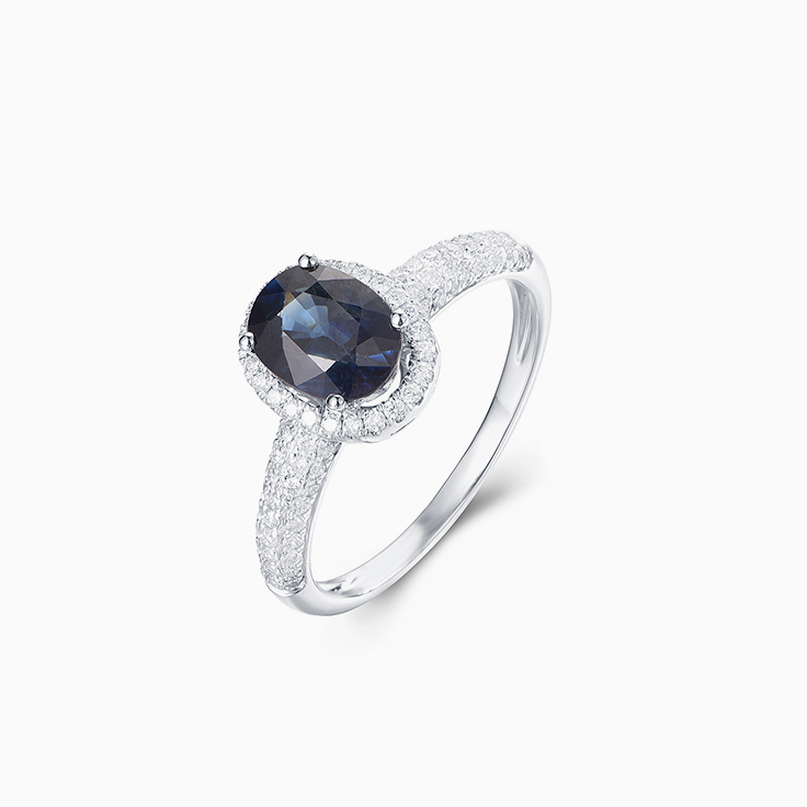 Sapphire on a Pave Band