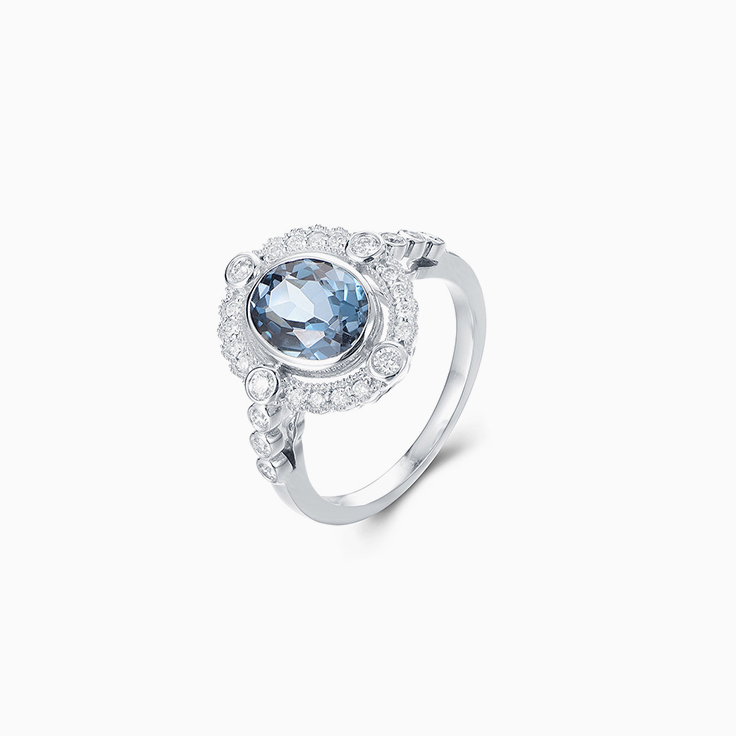 Art Deco London Blue Topaz Ring