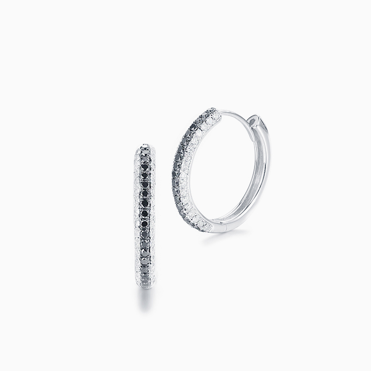 Black and White Diamond Hoops