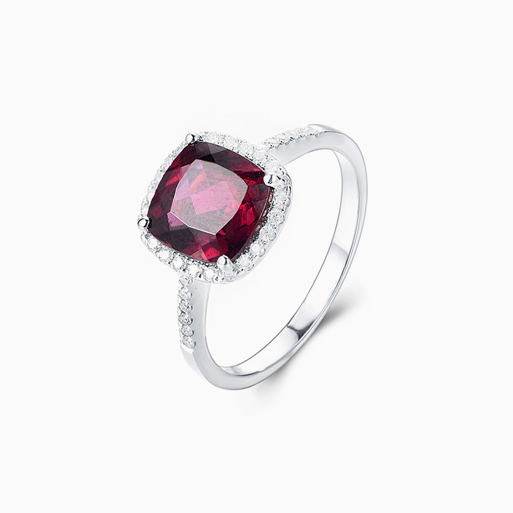 Cushion Cut Garnet Ring