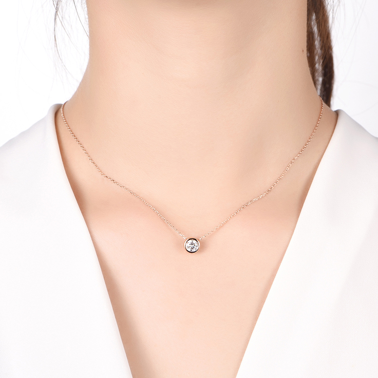 Solitaire Bezel Necklace
