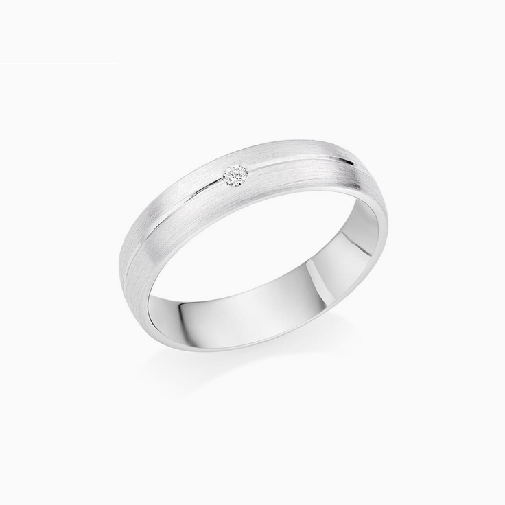 Drop Set Mens Wedding Ring