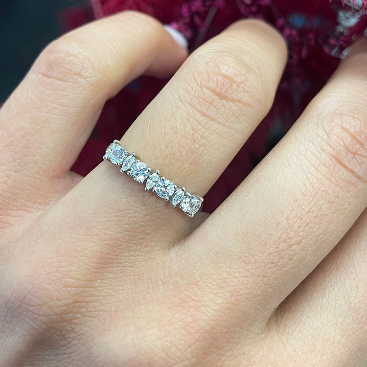 Marquise and Round wedding Ring