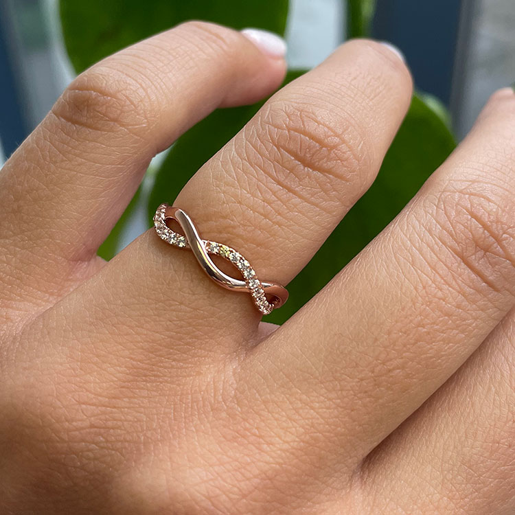 Pave set Infinity Diamond Ring