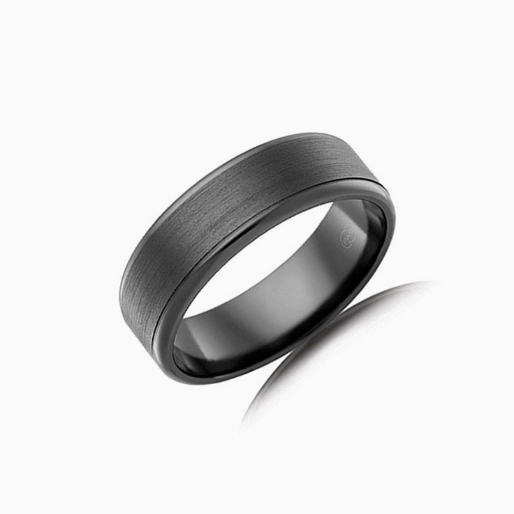 Full Black Zirconium wedding ring