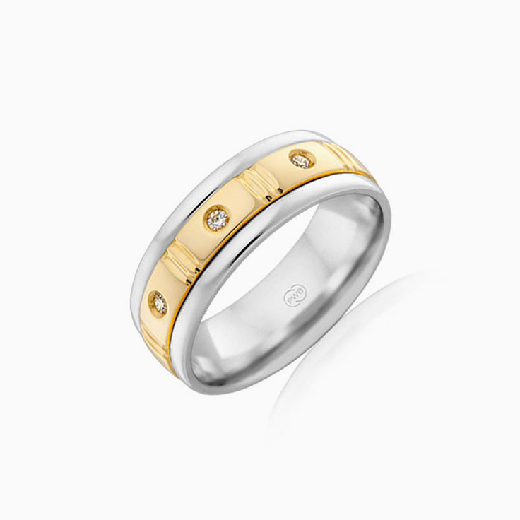 Two tone diamond wedder 2TJ3082