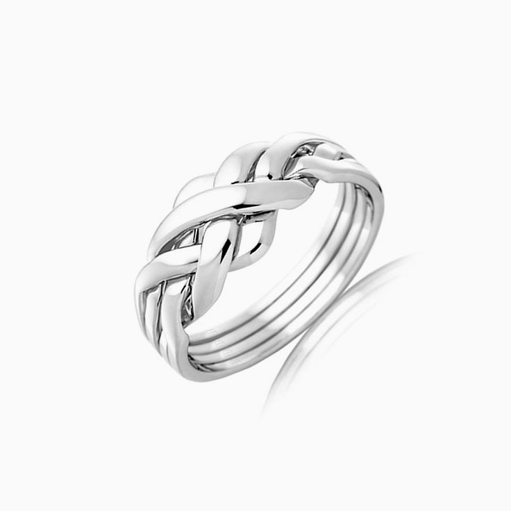 Braided Ladies Three Tone Ring