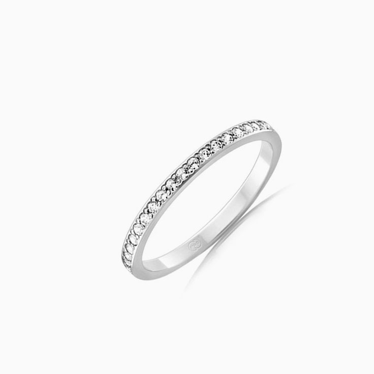 Pave set womens wedding ring F3480