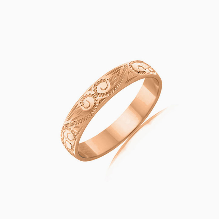 Carved wedding ring HR1558