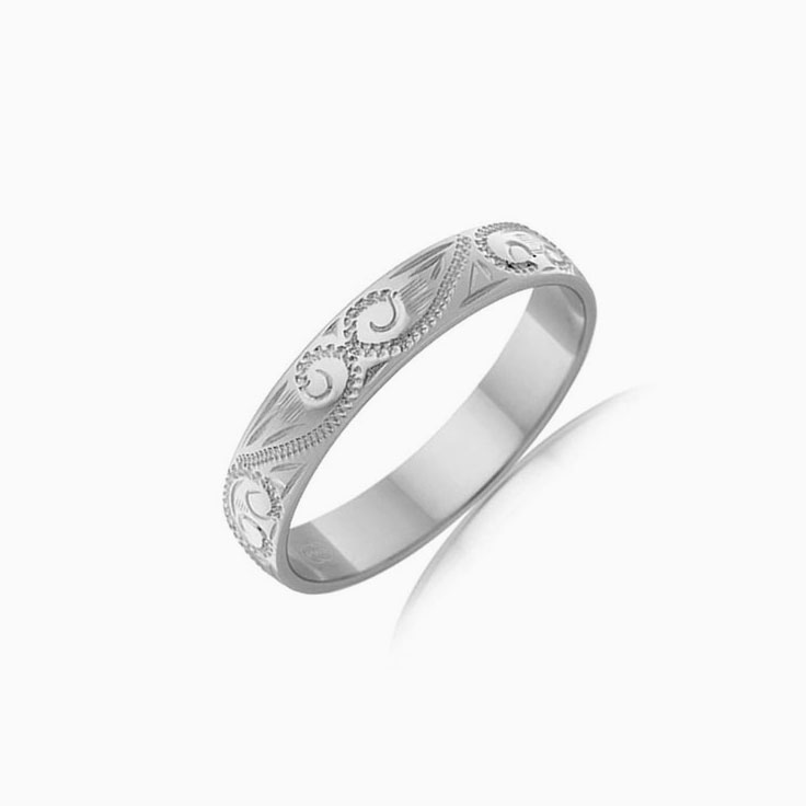 Carved wedding ring HR1558