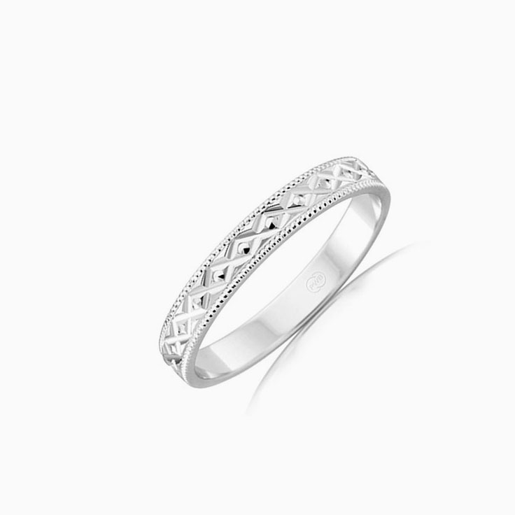 Carved ladies gold ring HR3554