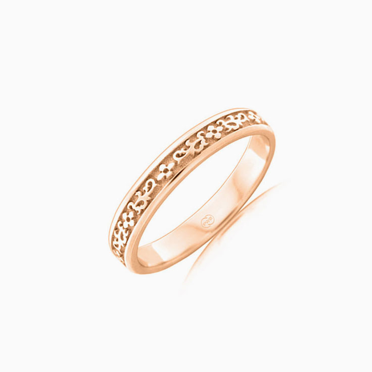 Carved ladies wedding ring J3646