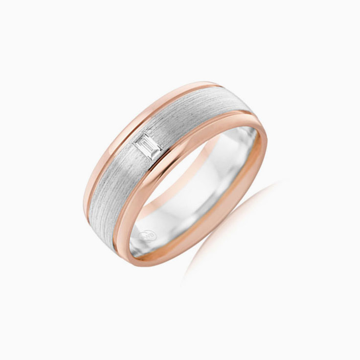 Two tone diamond Wedding ring 2T4134