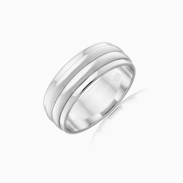 Grooved Mens Wedding band J2118