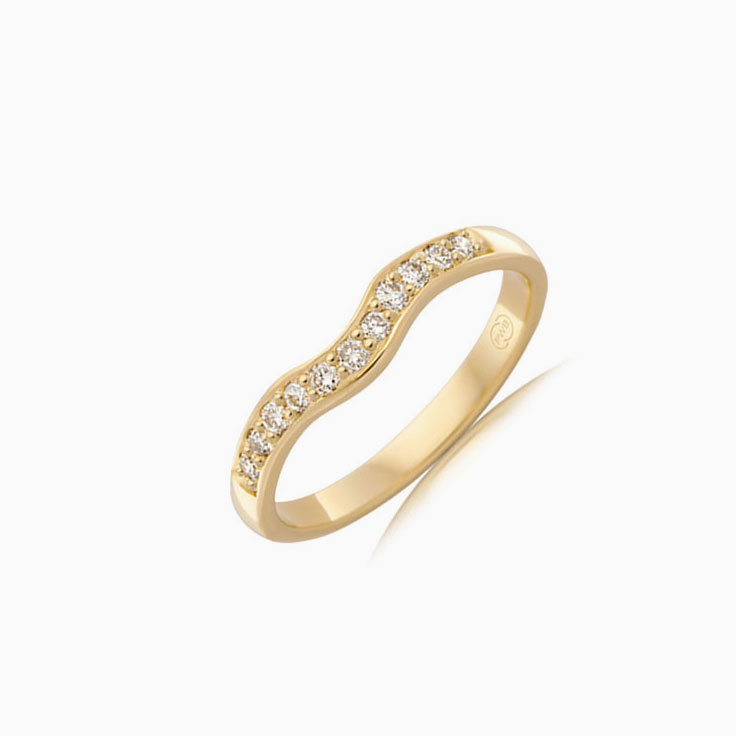 Curved Lab Diamond Wedding Ring