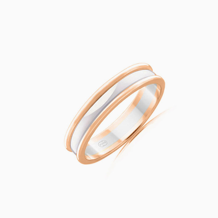 Two tone mens wedding ring 2T1132