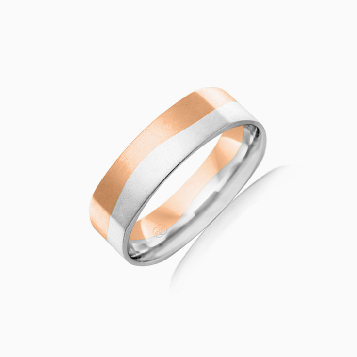 Two tone mens wedding band 2T2972