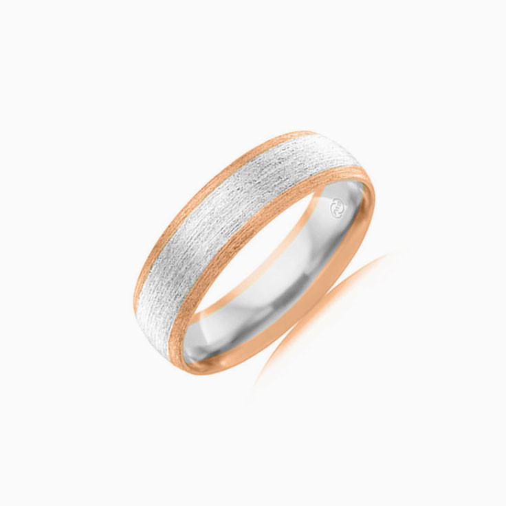 Two tone mens wedding ring 2T3135