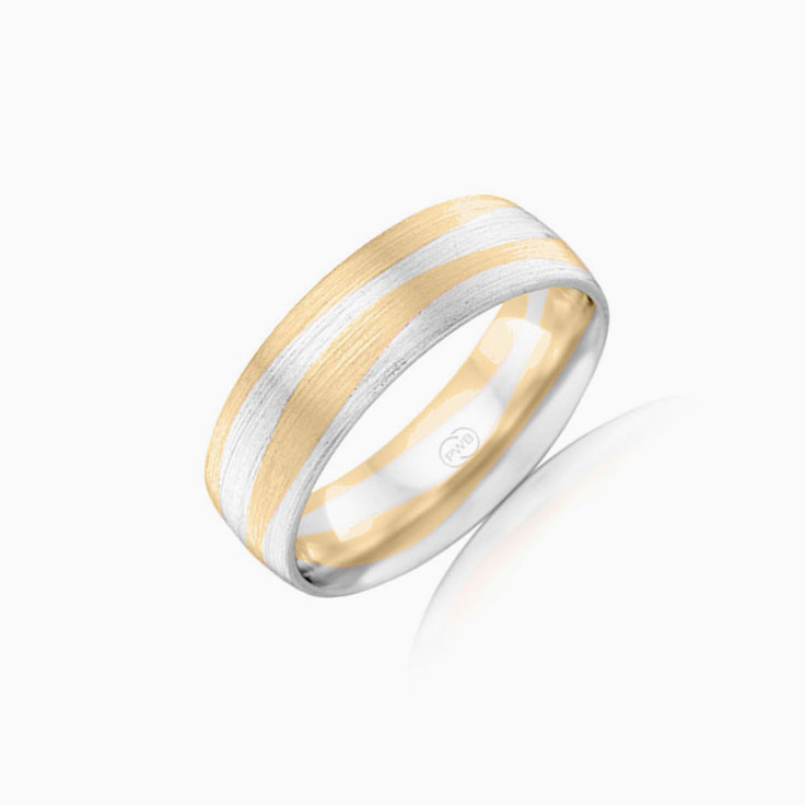 Two tone mens wedding ring 2T4135