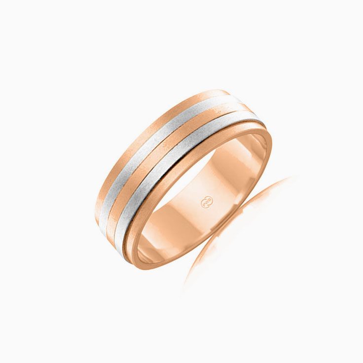 Two tone mens wedding ring 2TJ1298