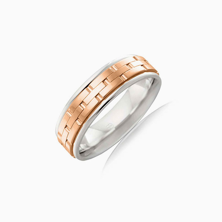 Brick Pattern mens wedding ring  2TJ2724