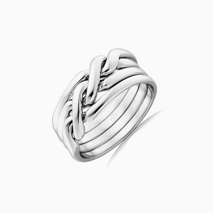 Knotted Mens Gold Wedding Ring