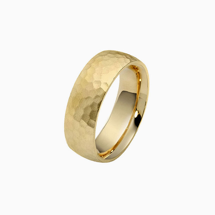 Classic Hammered Finish Wedding Ring