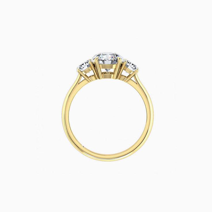 Round Brilliant Cut In Three Stone Engagement Ring