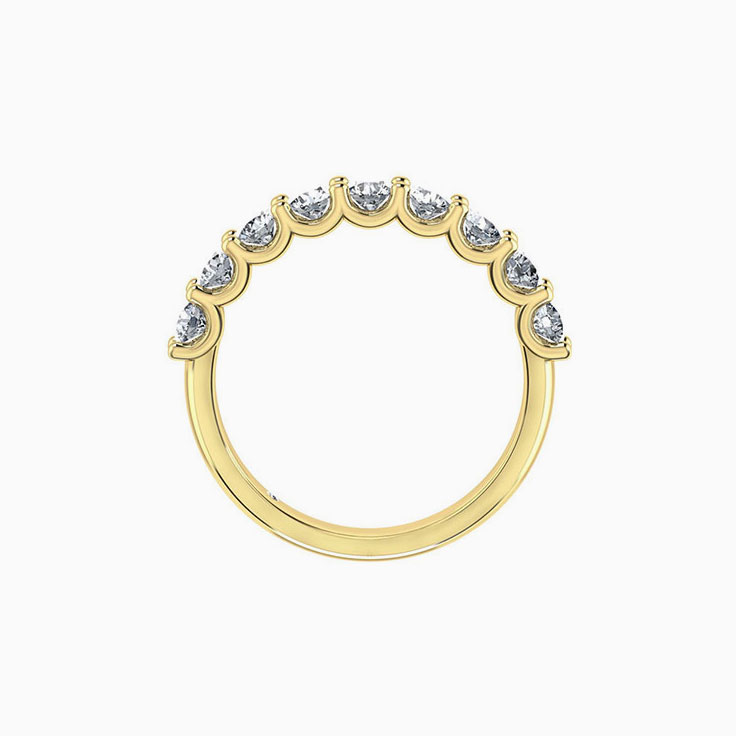 Round diamond u setting wedding ring