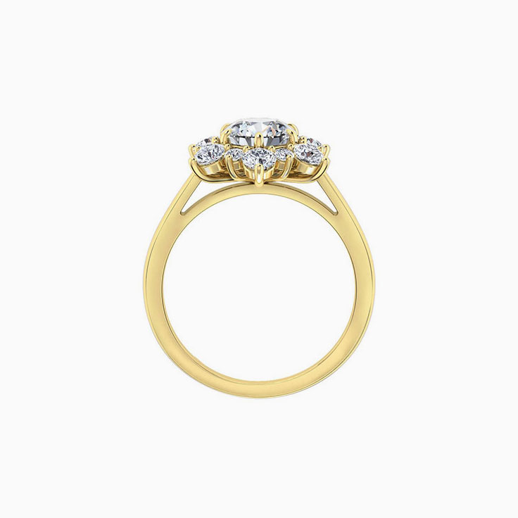 Round Brilliant Cut Engagement Ring With a Floral diamond Halo