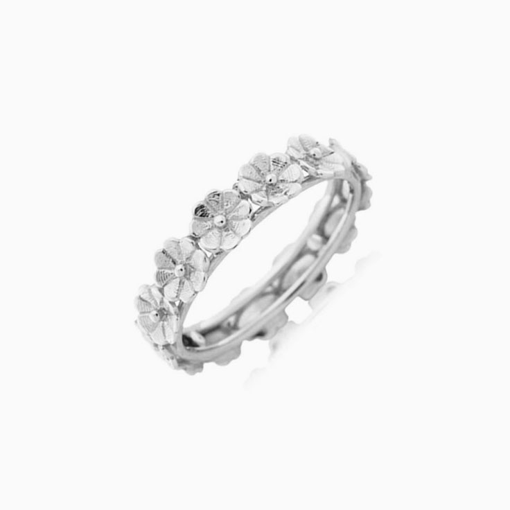 Flower pattern ladies ring J996