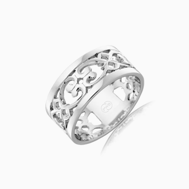 Patterned ladies gold ring J1573