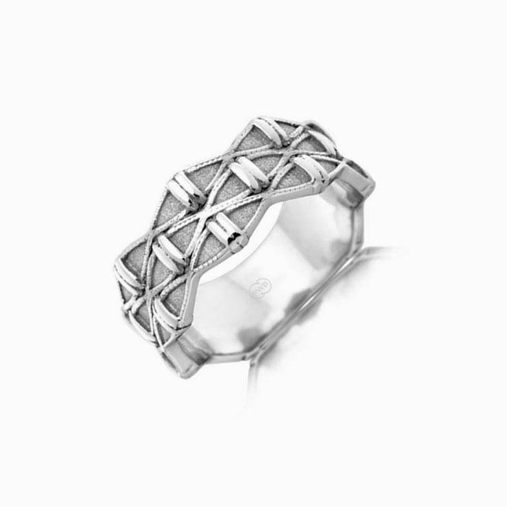 Patterned ladies ring J3784