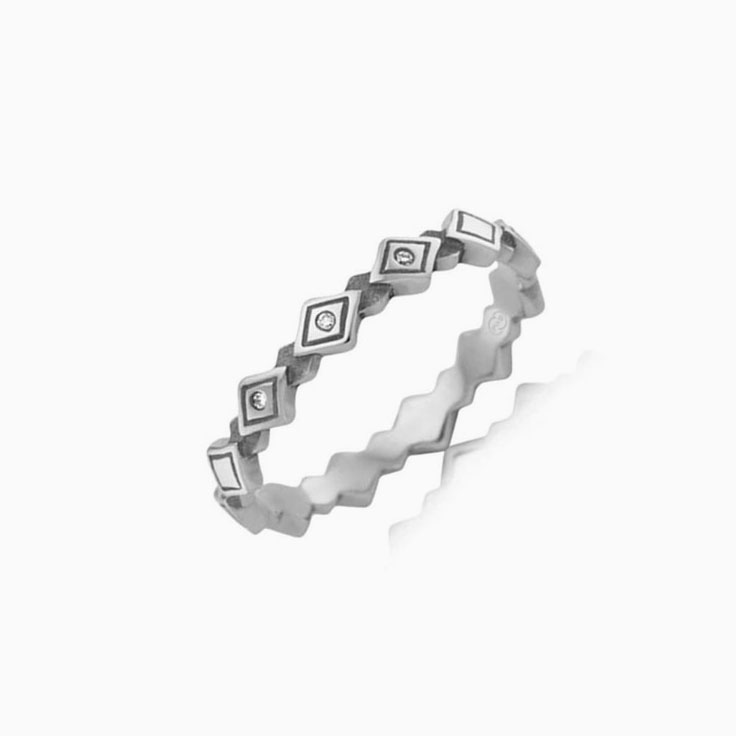 Patterened diamond stack ring J3787