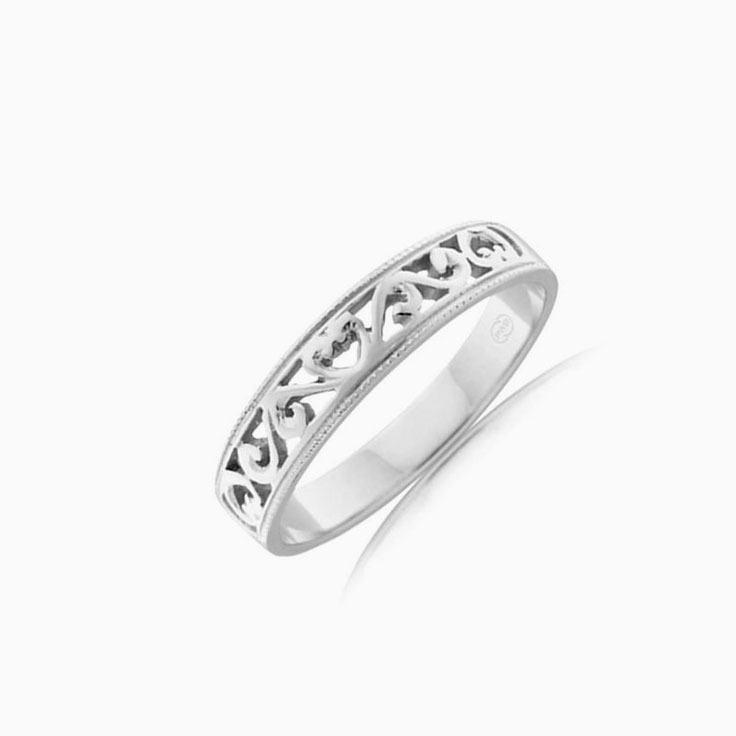 Patterned gold ring J1101