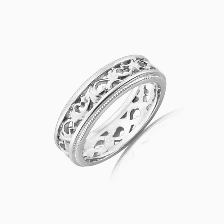 Patterned gold ring J3101