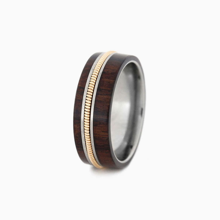 Bolivian wood mens ring