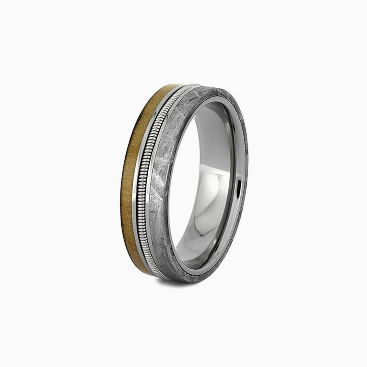 Meteorite with guitar ring