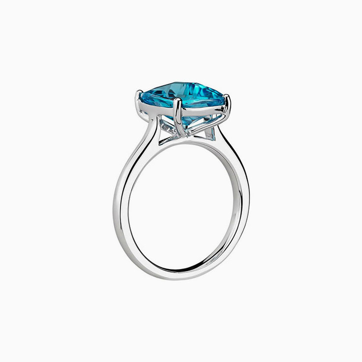 Blue topaz on plain band