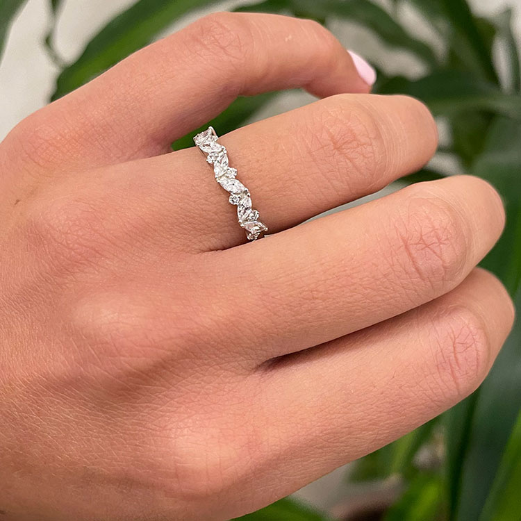 Marquise and Round Diamond Band