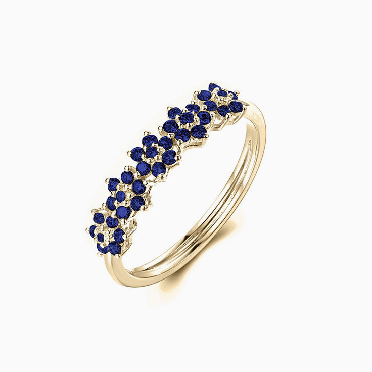 Floral gemstones Eternity ring