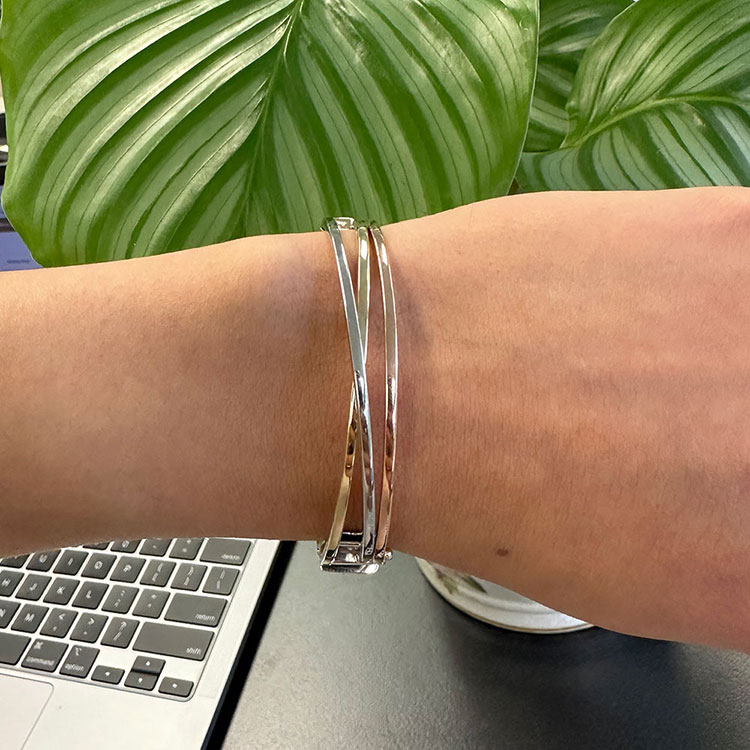 Three Tone Italian Gold Bangle
