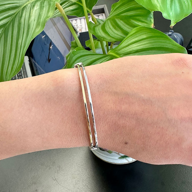 Dual Tone Gold Italian Bangle
