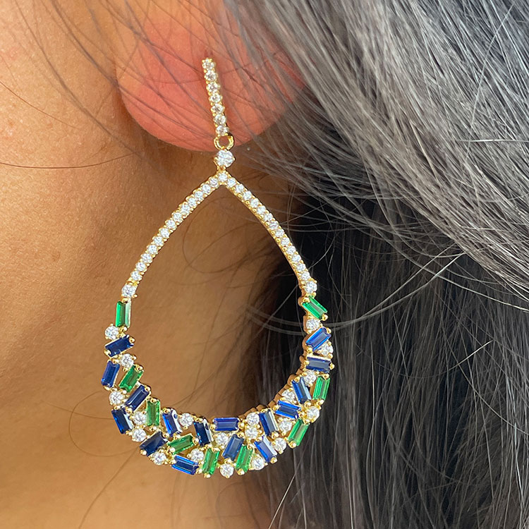 Drop Set Gemstone Earrings