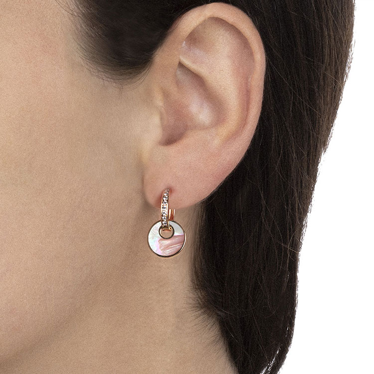 Mother of Pearl And Diamond Earrings