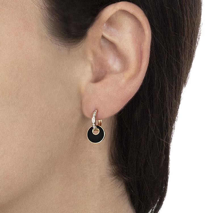 Black Onyx and Diamond Drop Earrings
