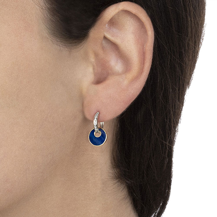 Blue Gemstone And Diamond Drop Earrings