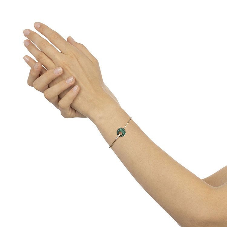 Green Malachite and Diamonds Bracelet