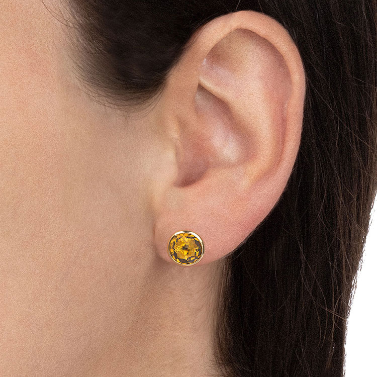 Yellow Citrine Studs
